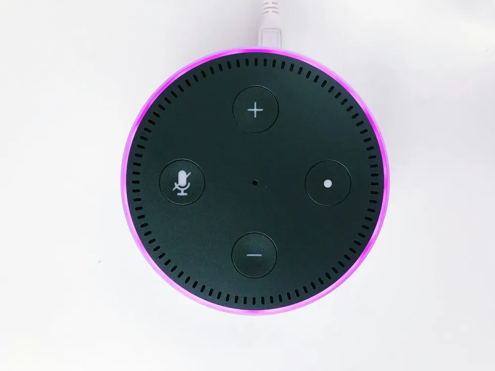 Photo of a similar item: Amazon Echo Dot Smart Speaker, Glacier White