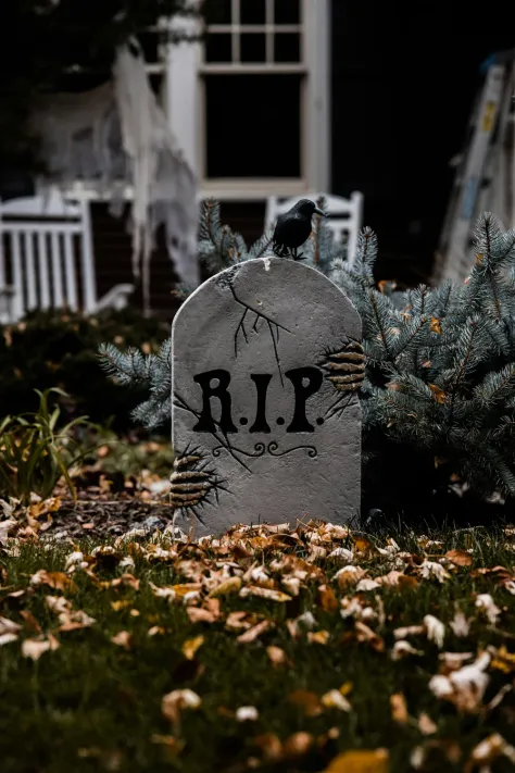 Photo of a similar item: JOYIN Foam RIP Tombstones, 17 in, 5 Pack
